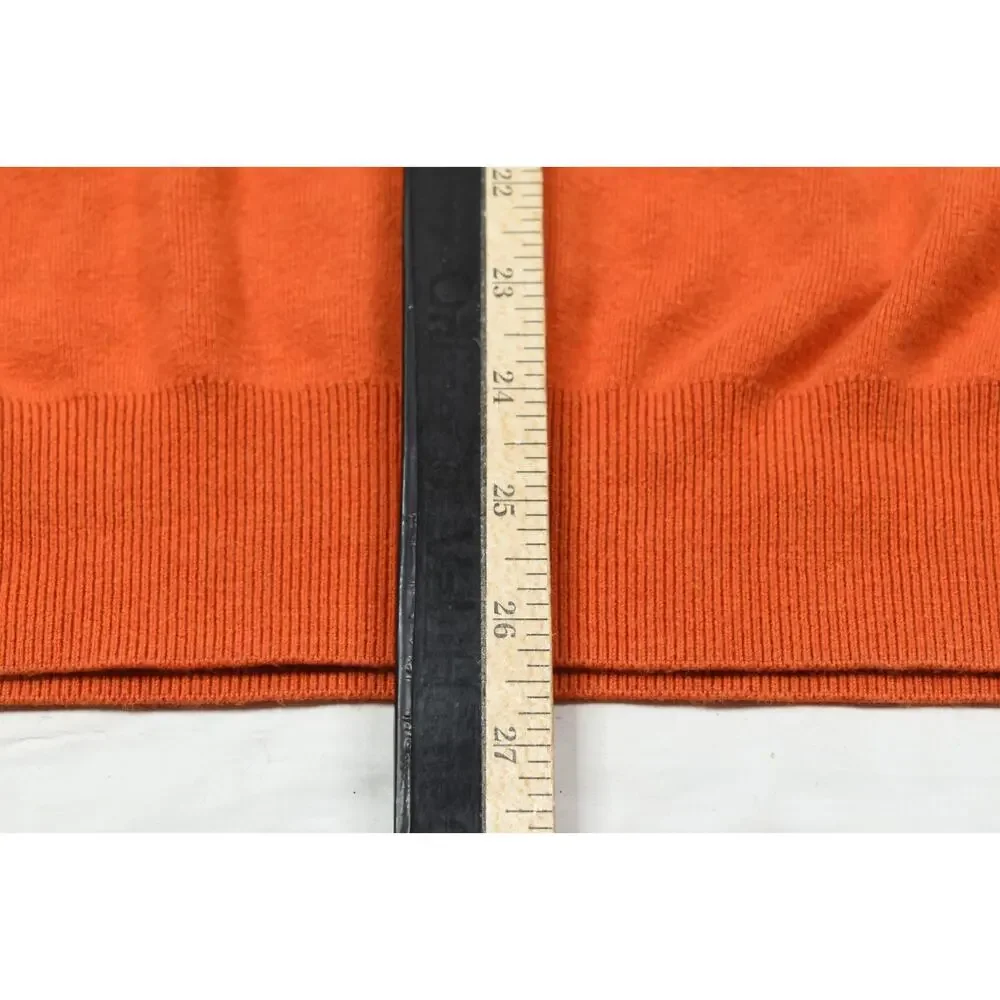 Polo Ralph Lauren Sweater Mens XL Orange Pima Cotton V-Neck Long Sleeve Pullover